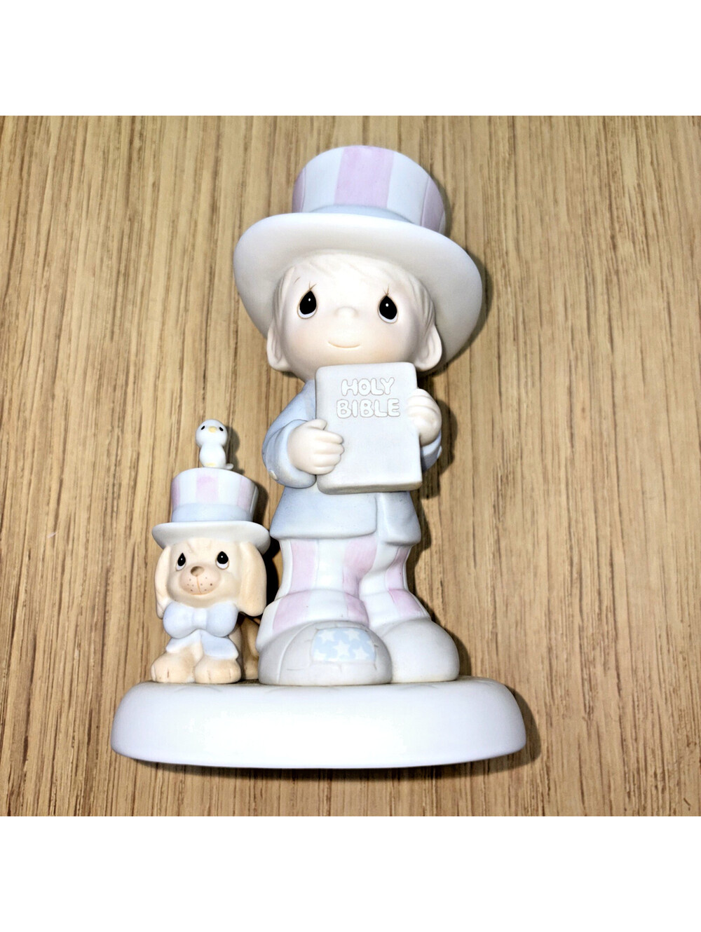Precious Moments 102938 "God Bless America" figurine with Bible-1986